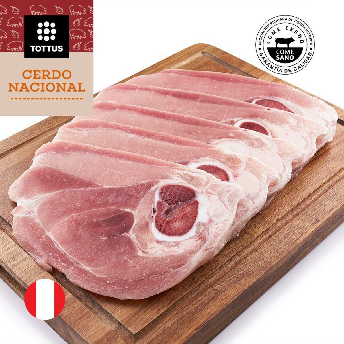 TOTTUS - Chuleta De Pierna De Cerdo Congelado Tottus