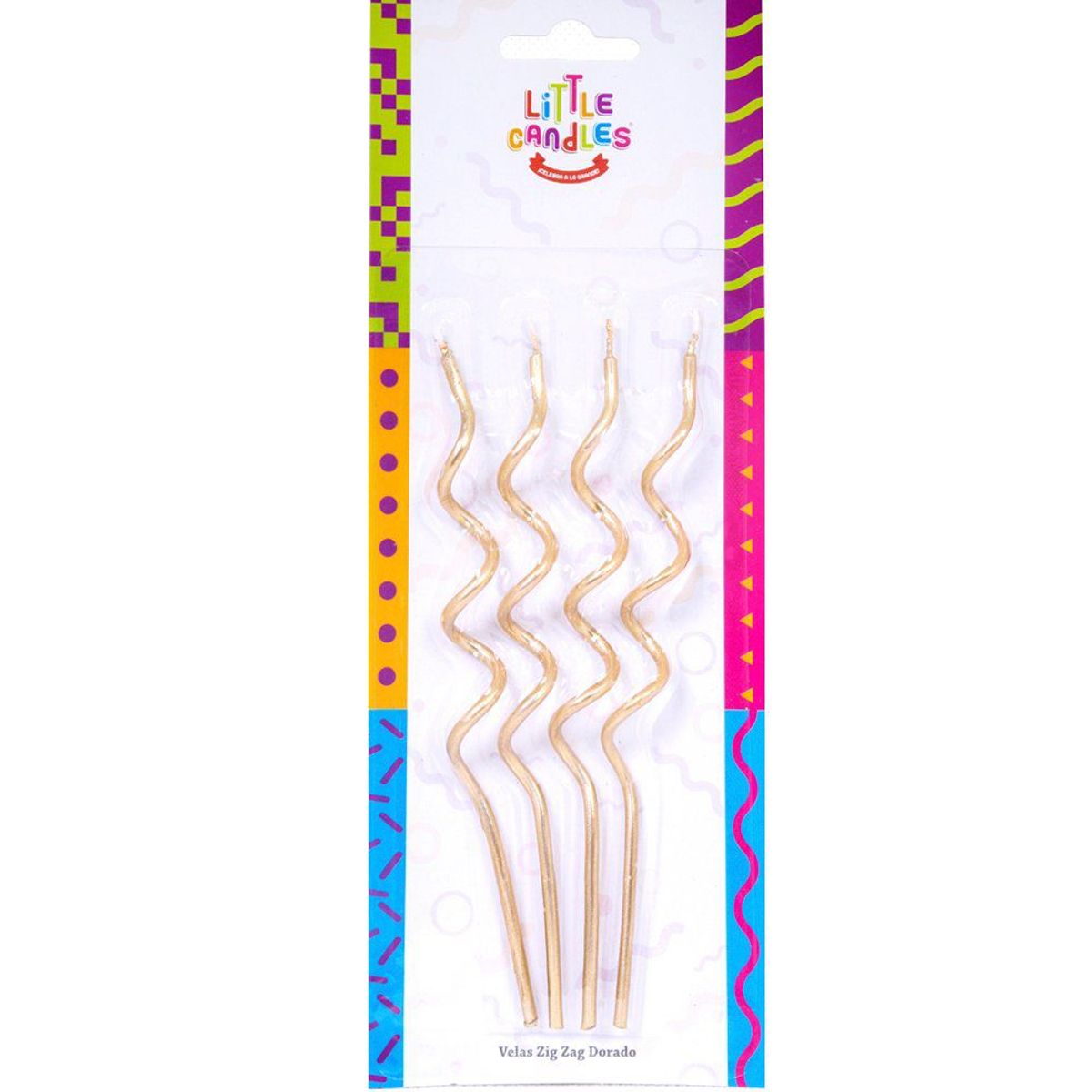 LITTLE CANDLES - Velas De Cumpleaños Zigzag Dorado