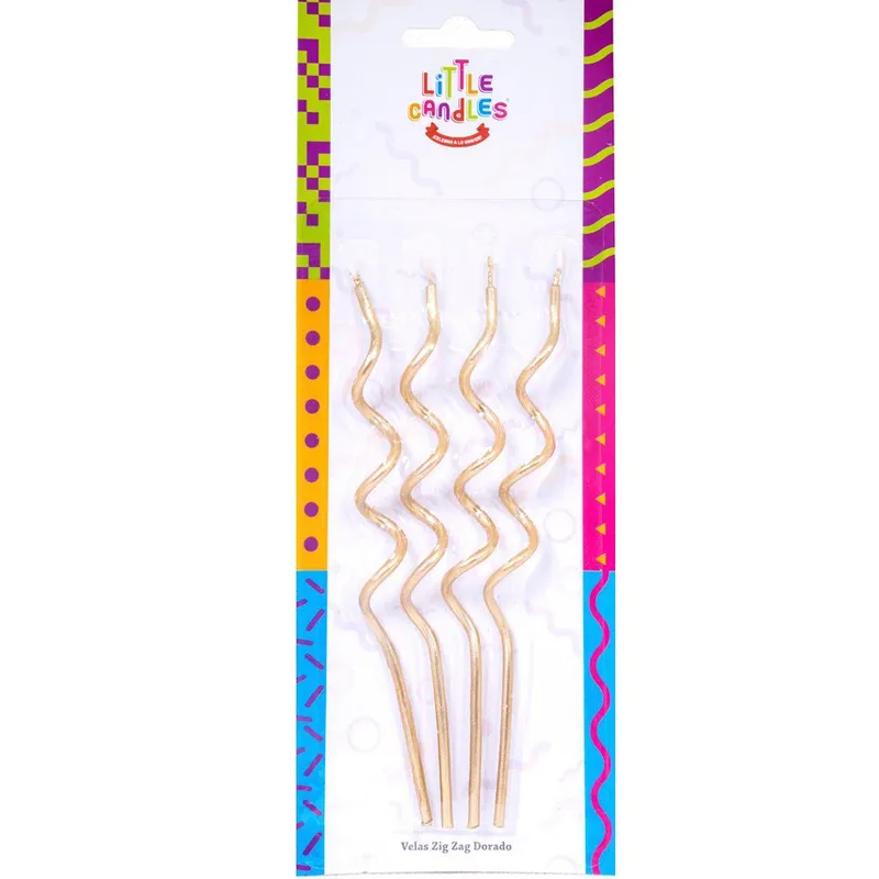 LITTLE CANDLES - Velas De Cumpleaños Zigzag Dorado
