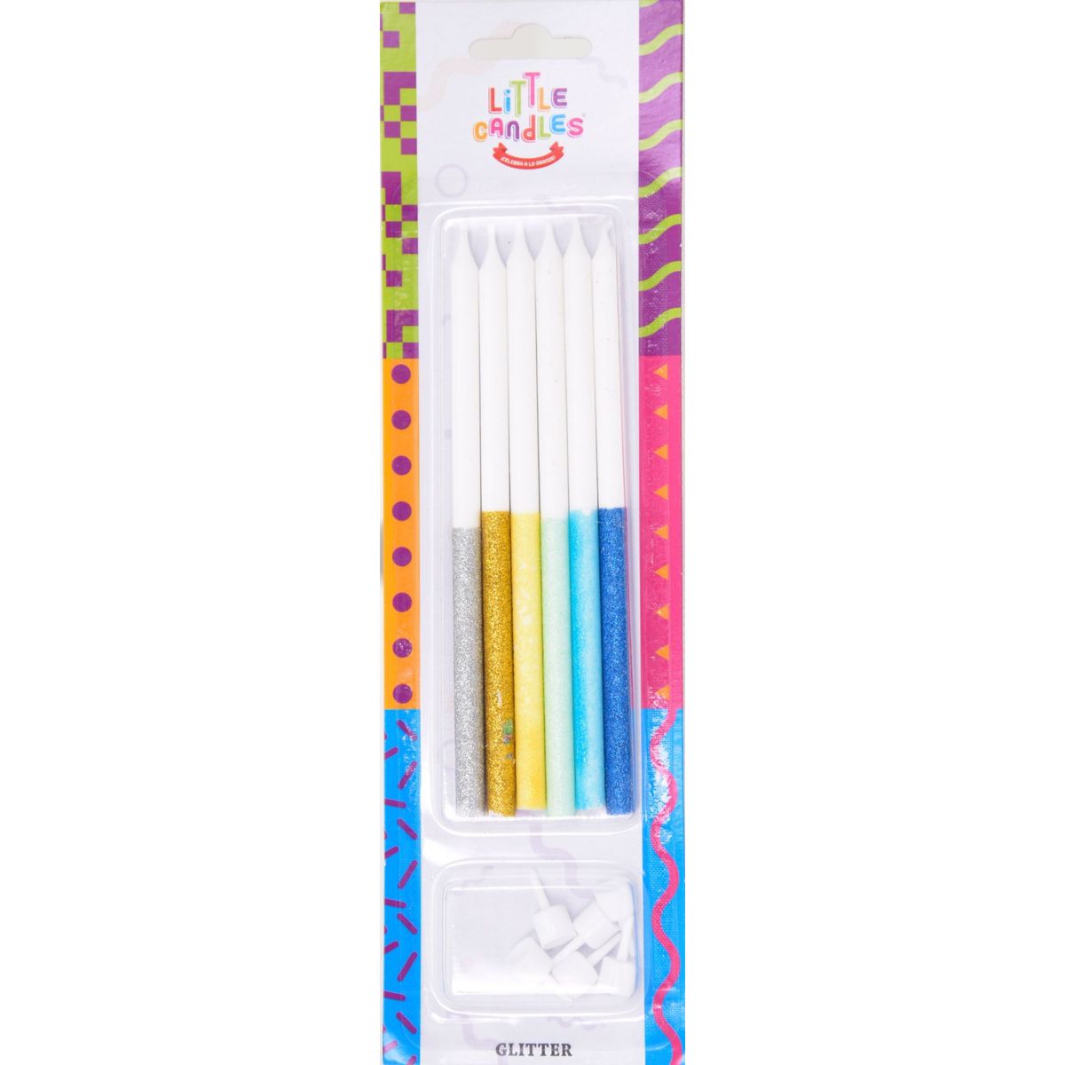 LITTLE CANDLES - Velas De Cumpleaños Palitos Glitter Mix Hombre