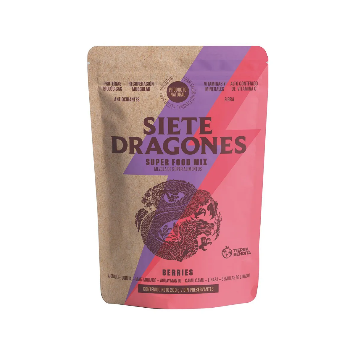 SIETE DRAGONES - Superfood Siete Dragones Sabor Berries Doypack 200 g