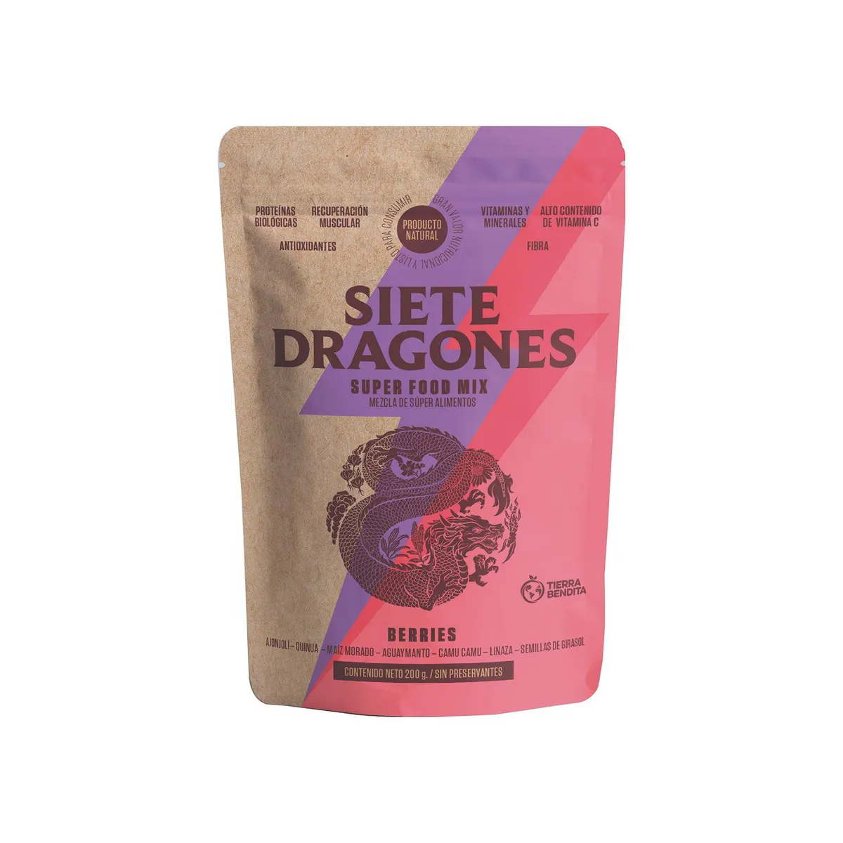 SIETE DRAGONES - Superfood Siete Dragones Sabor Berries Doypack 200 g