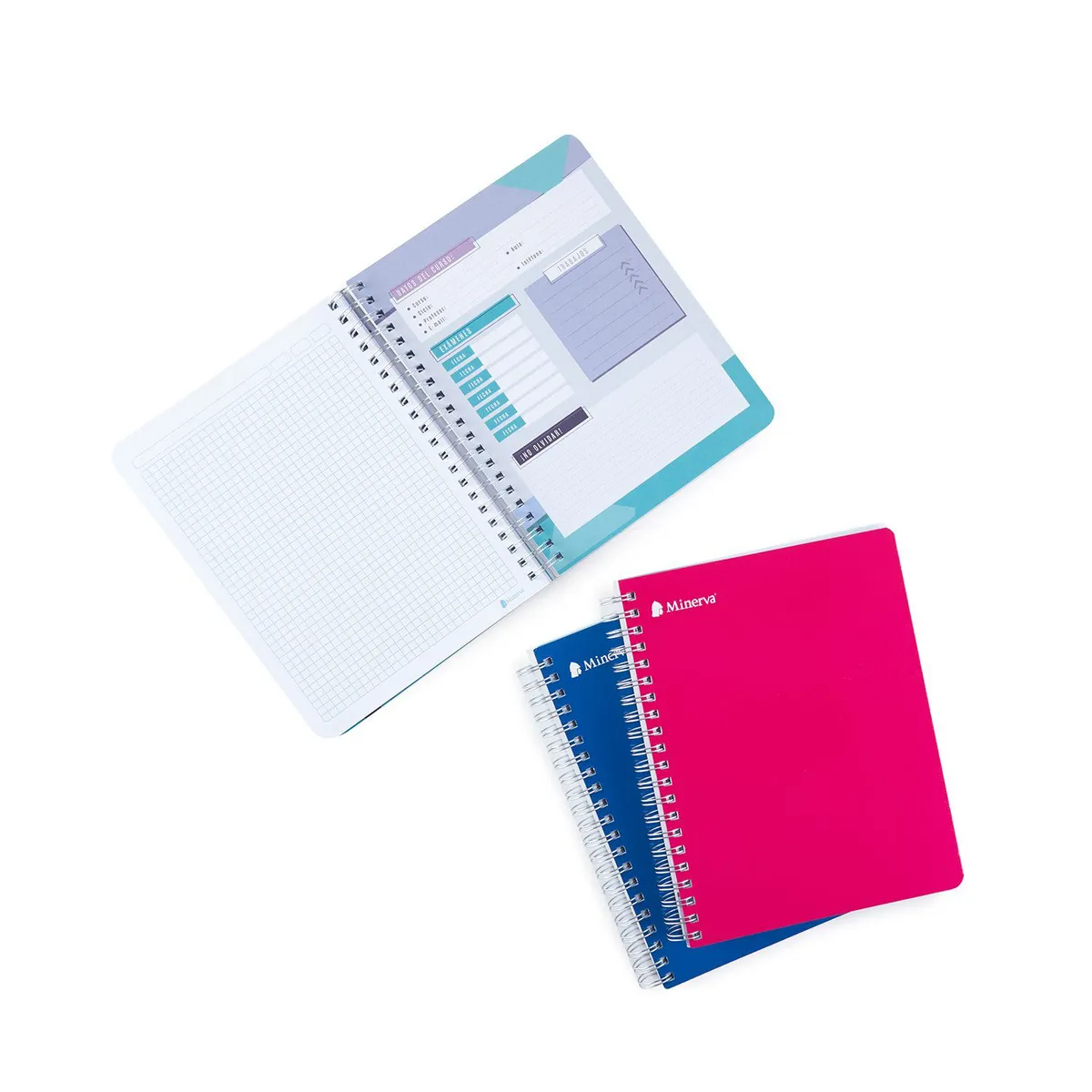 MINERVA - Cuaderno Anillado Cuadriculado Minerva Univ. 150 Hojas 5 Div.