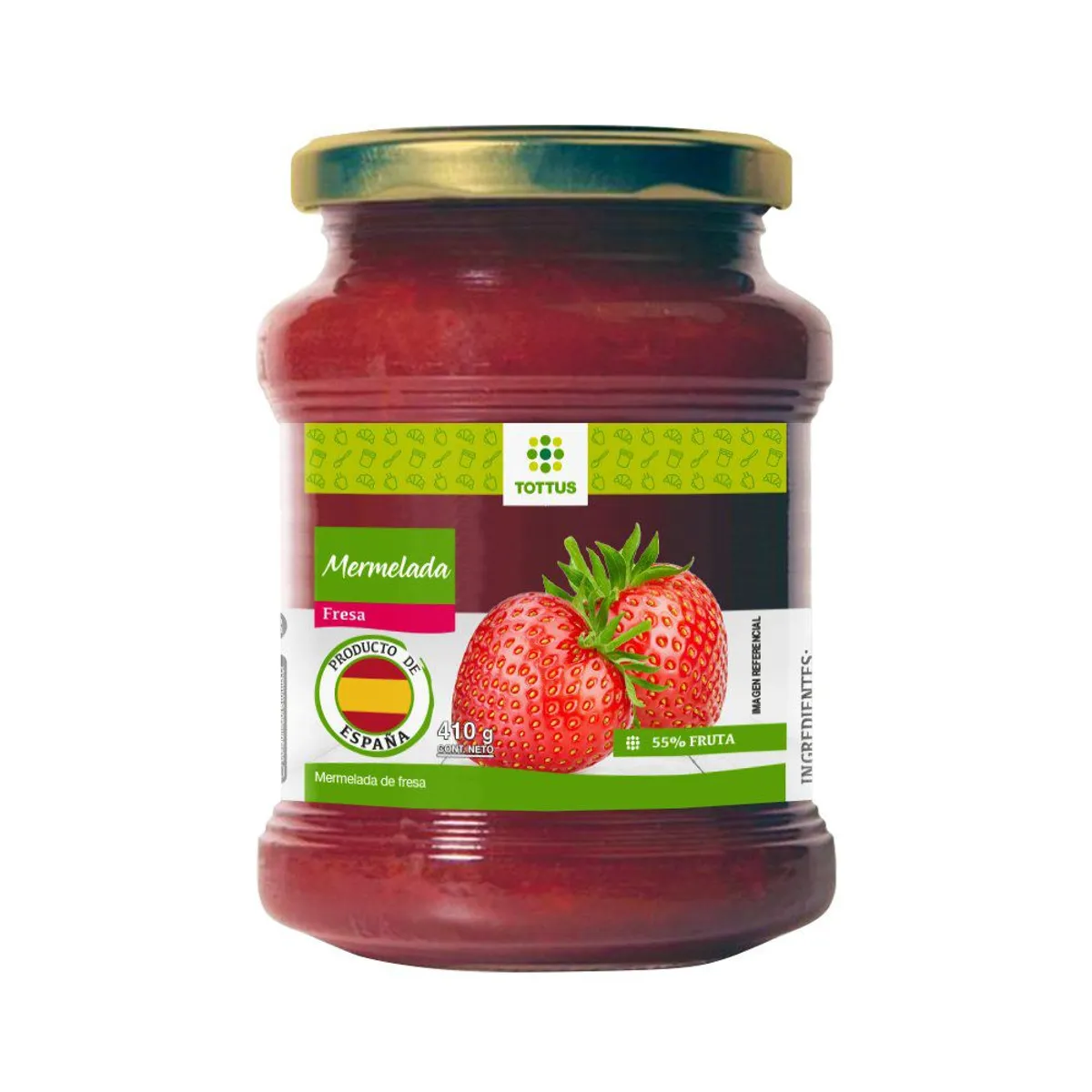 TOTTUS - Mermelada Tottus Fresa Envase 410 g