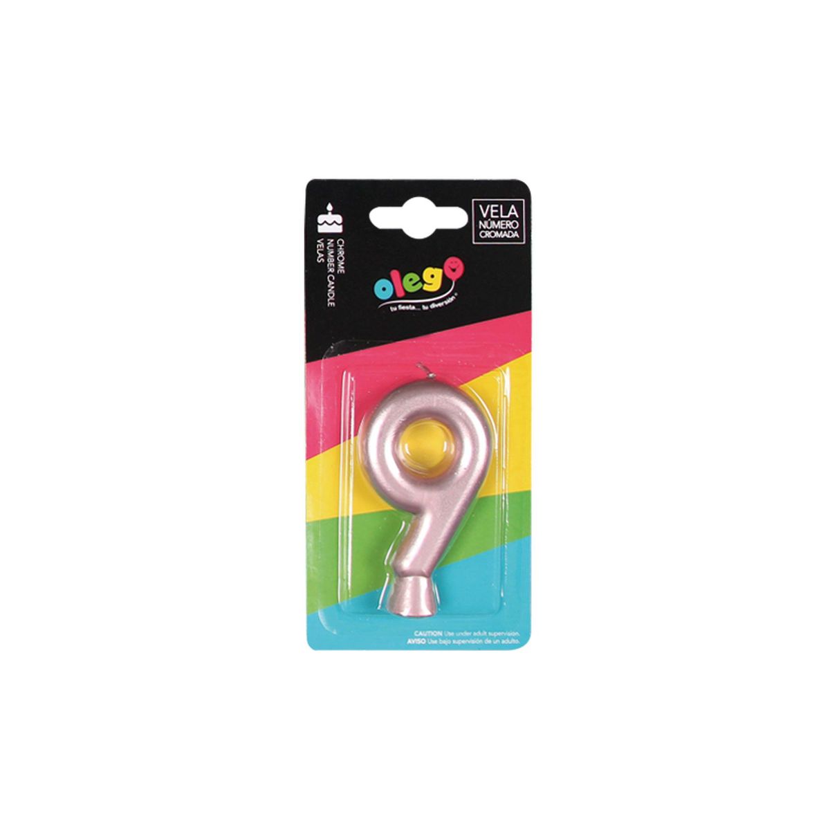 OLEGO - Vela Número 9 Cromada Gold Rose