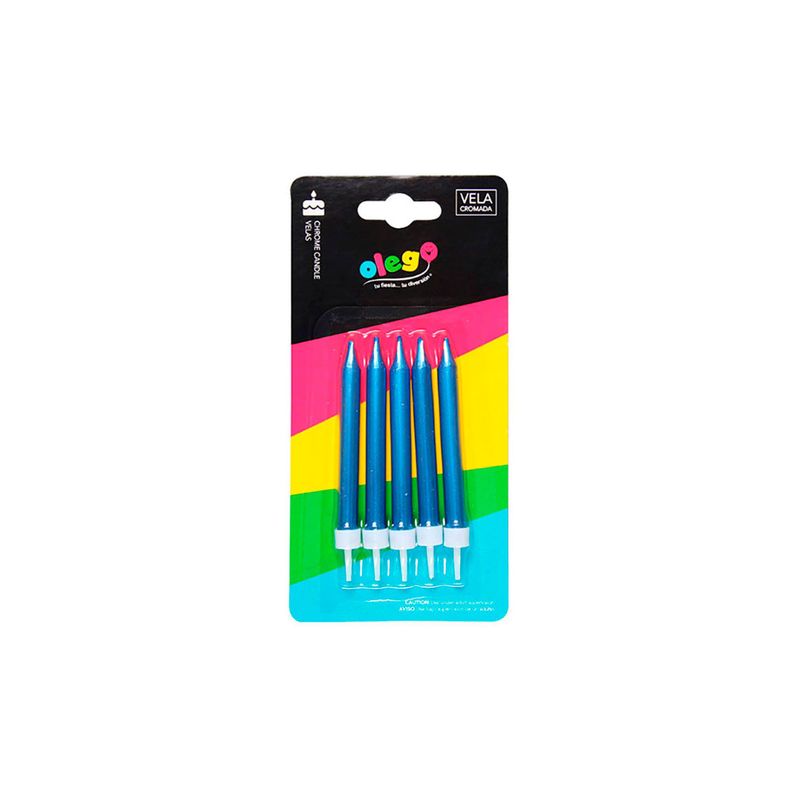 OLEGO - Vela Cromada 5 Piezas Azul