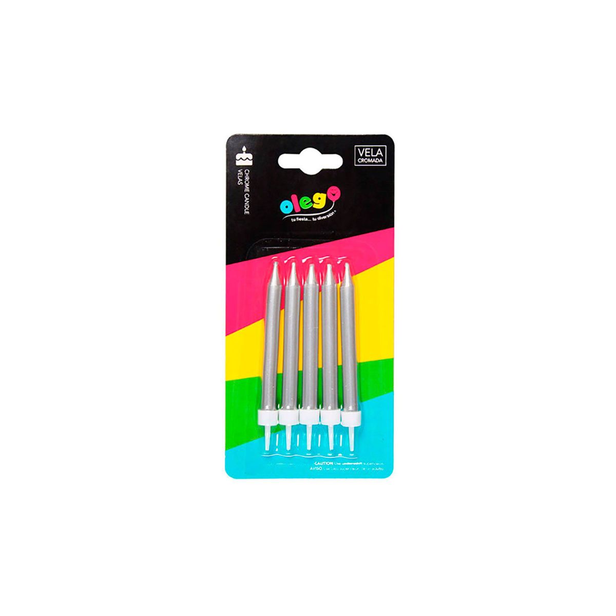 OLEGO - Vela Cromada 5 Piezas Plata