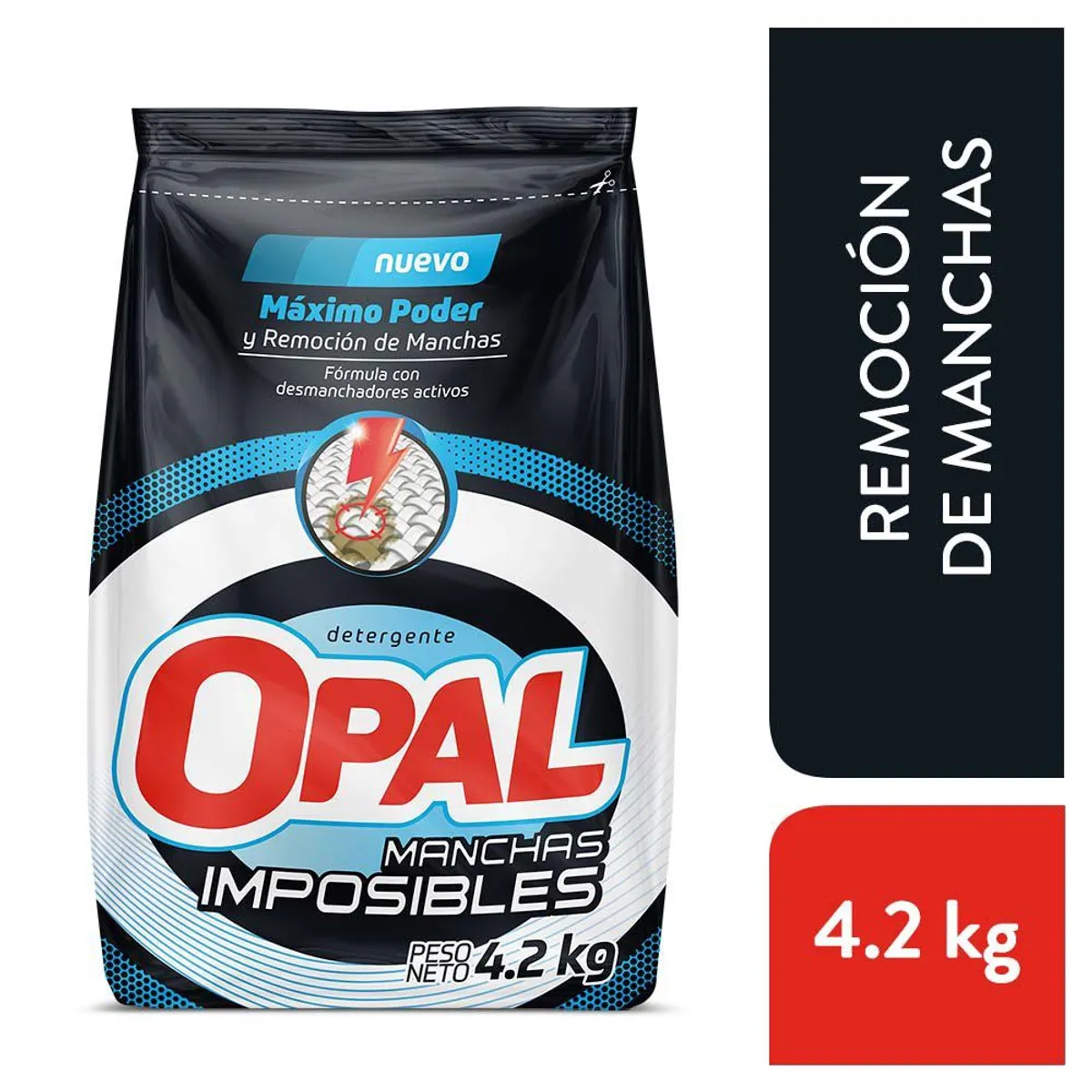 OPAL - Detergente en Polvo Opal Manchas Imposibles Bolsa 4.2 Kg