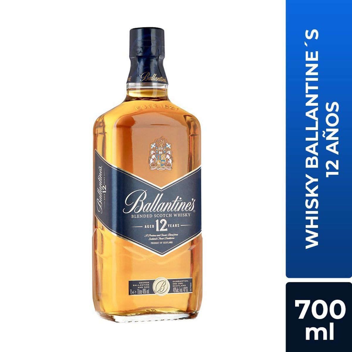 BALLANTINES FINEST - Whisky Ballantines Finest 12 Años Botella 700 mL