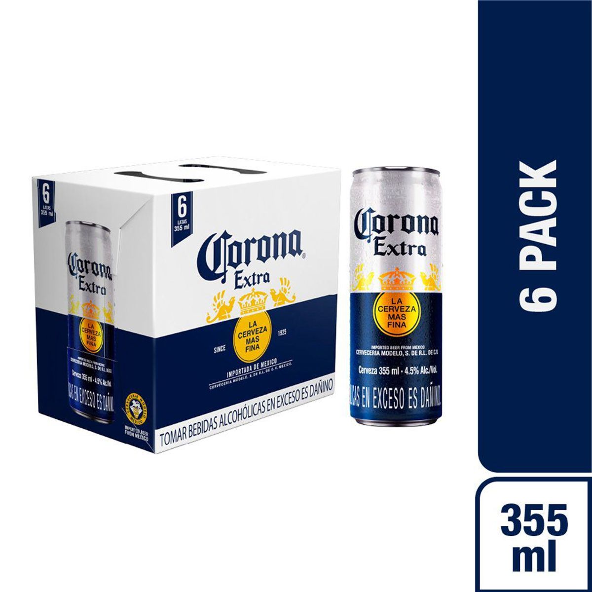 CORONA - Cerveza Corona Extra Sixpack Lata 355 mL