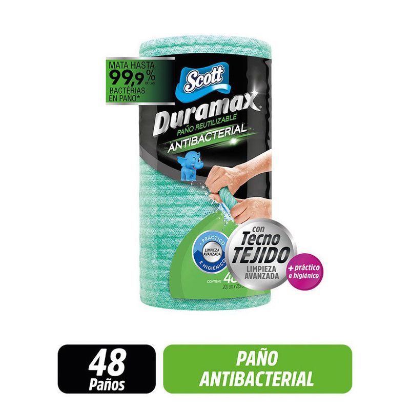 SCOTT - Paños Reutilizables Scott Duramax Antibacterial Rollo 48 Paños