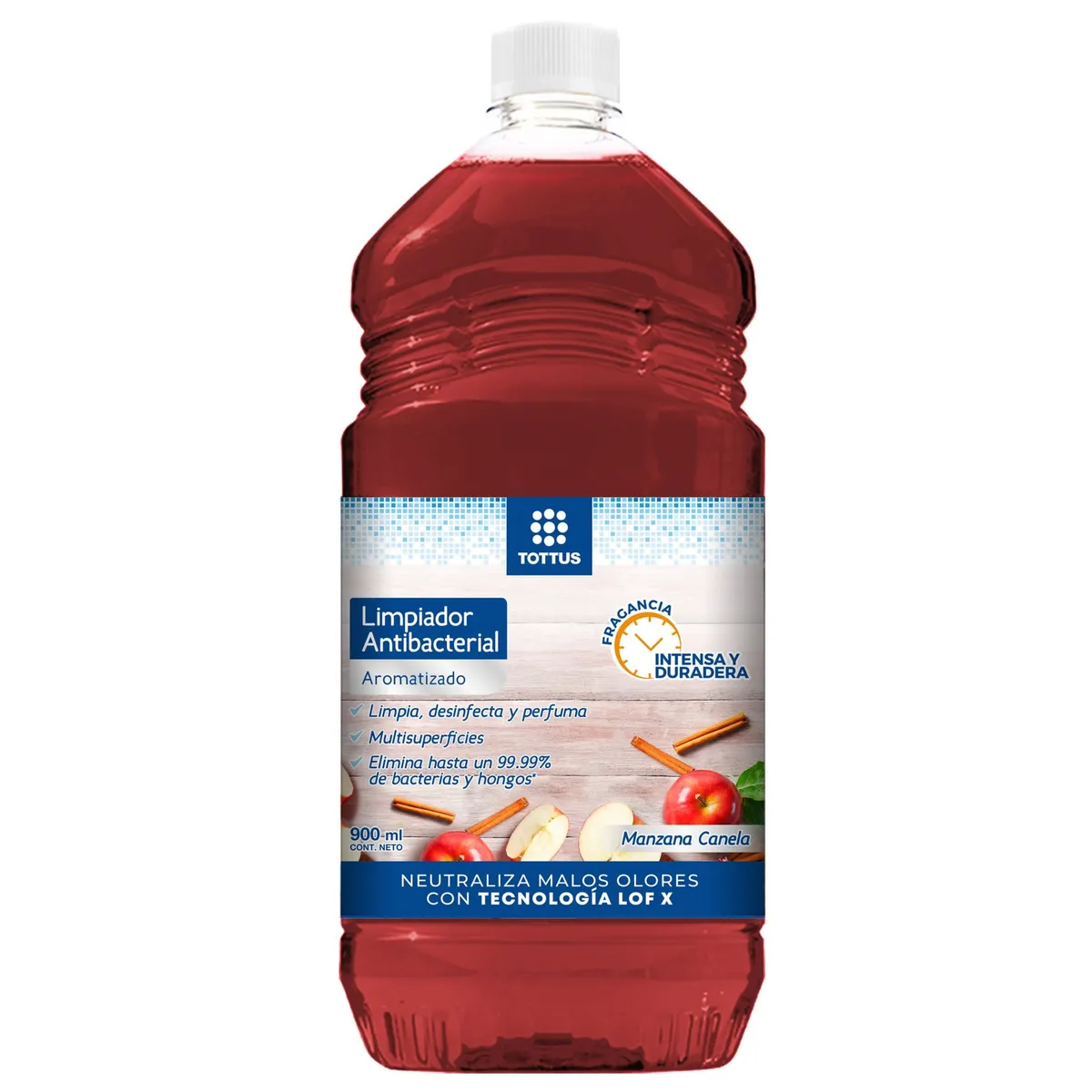 TOTTUS - Limpiador Antibacterial Tottus Manzana Canela Botella 900 mL