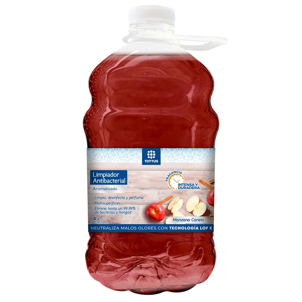 TOTTUS - Limpiador Antibacterial Tottus Manzana Canela Botella 4 L