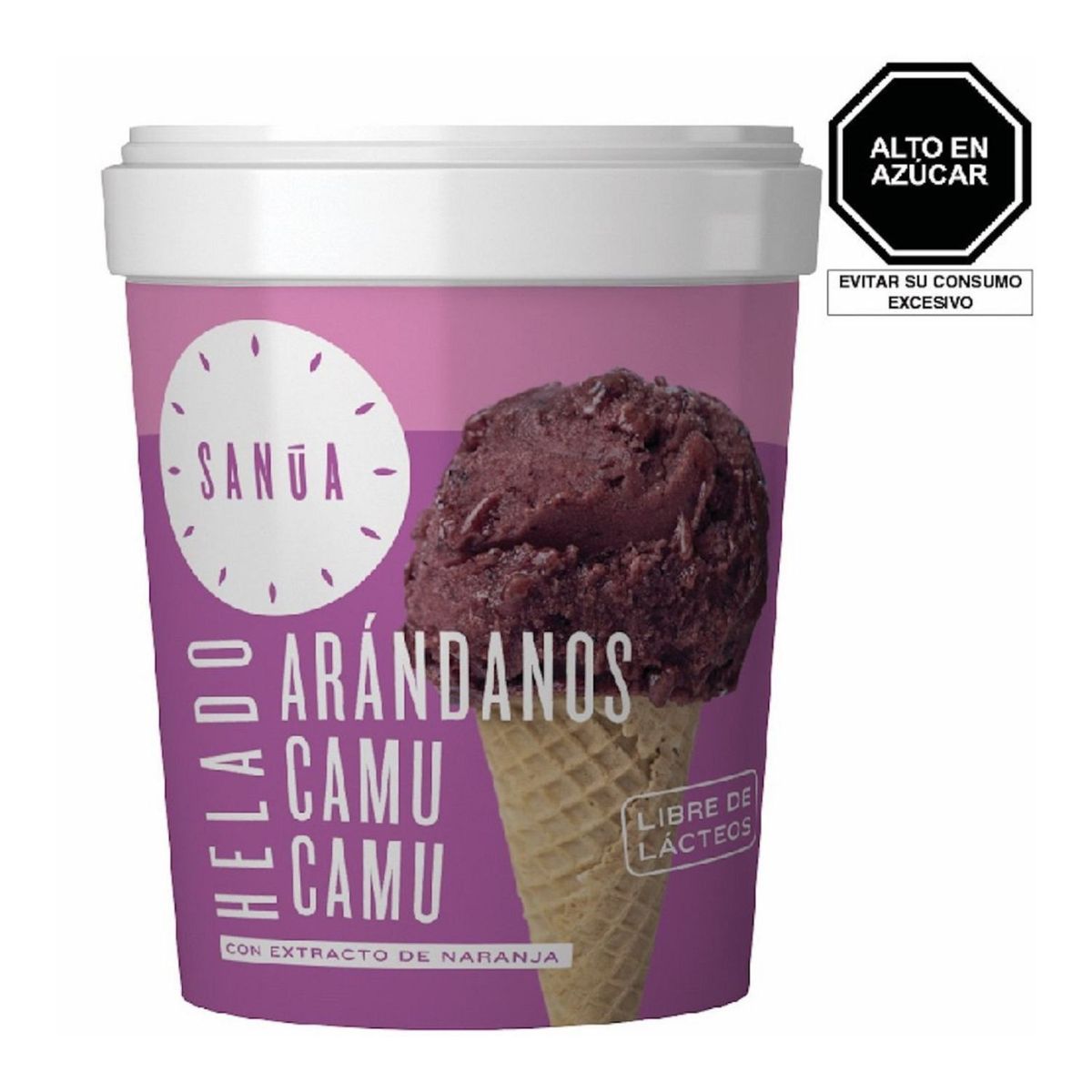 SANUA - Helado Sanua Arándanos y Camu Camu Pote 16 Oz