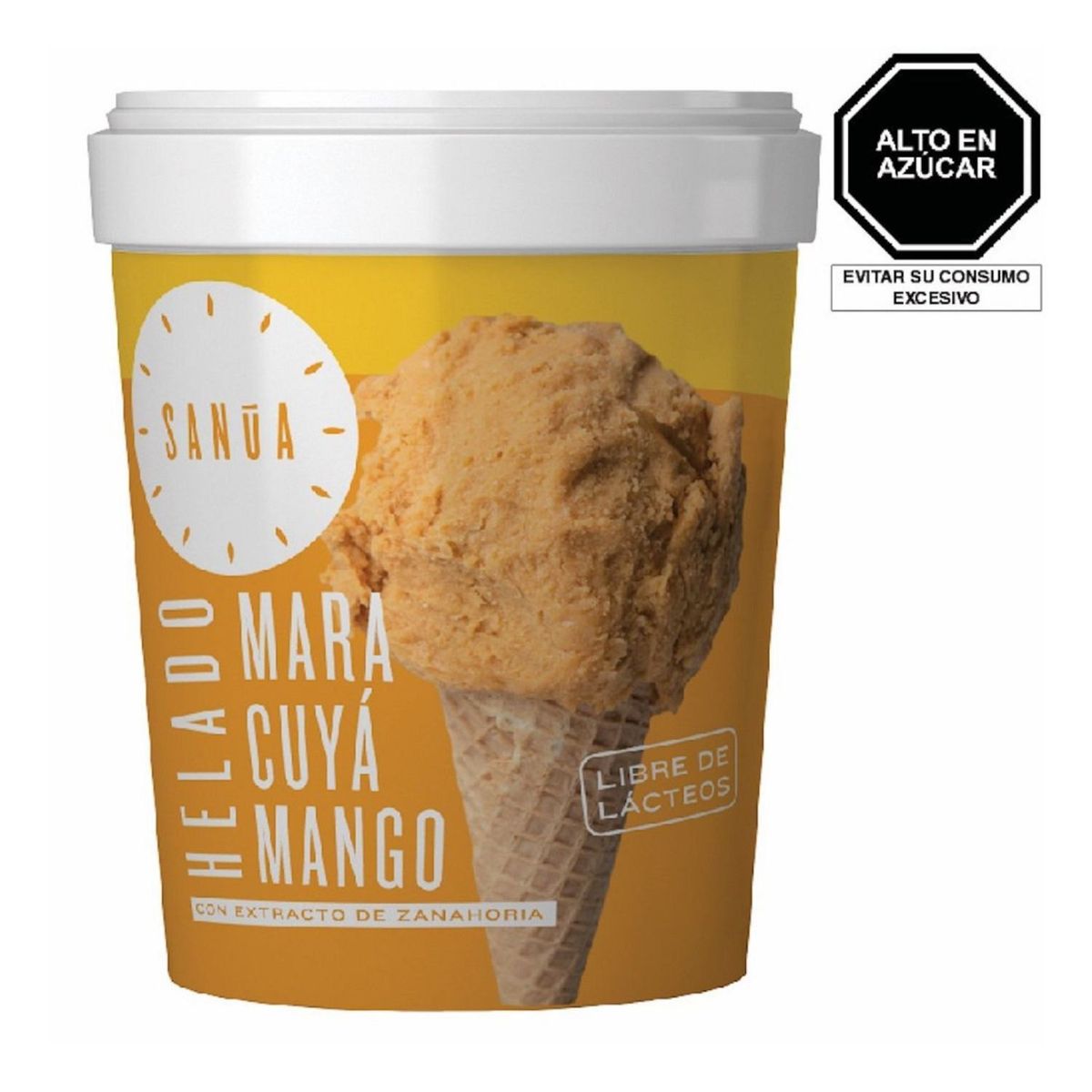 SANUA - Helado Sanua Maracuyá y Mango Pote 16 Oz
