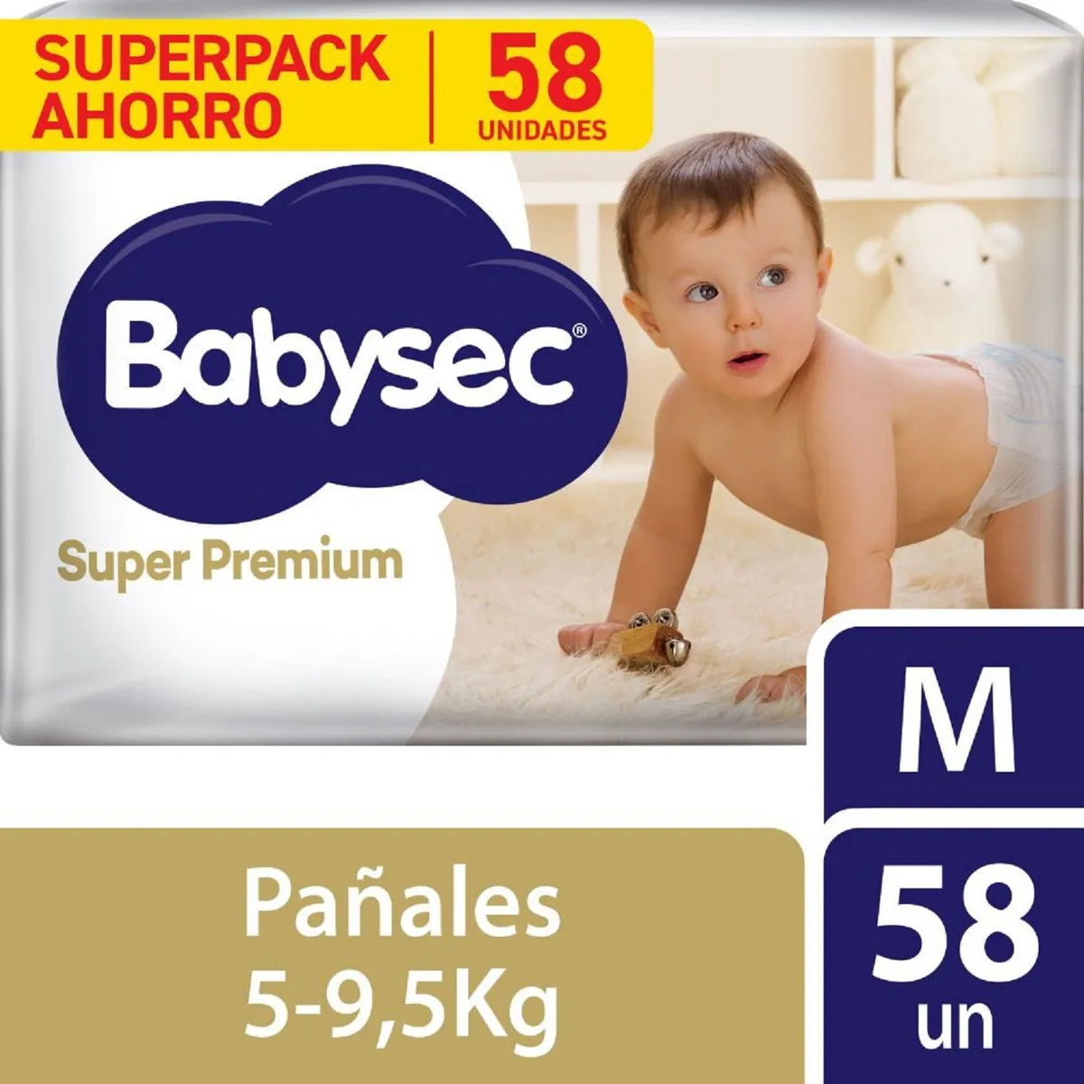 BABYSEC - Pañales Babysec Súper Premium Talla M Empaque 58 Und