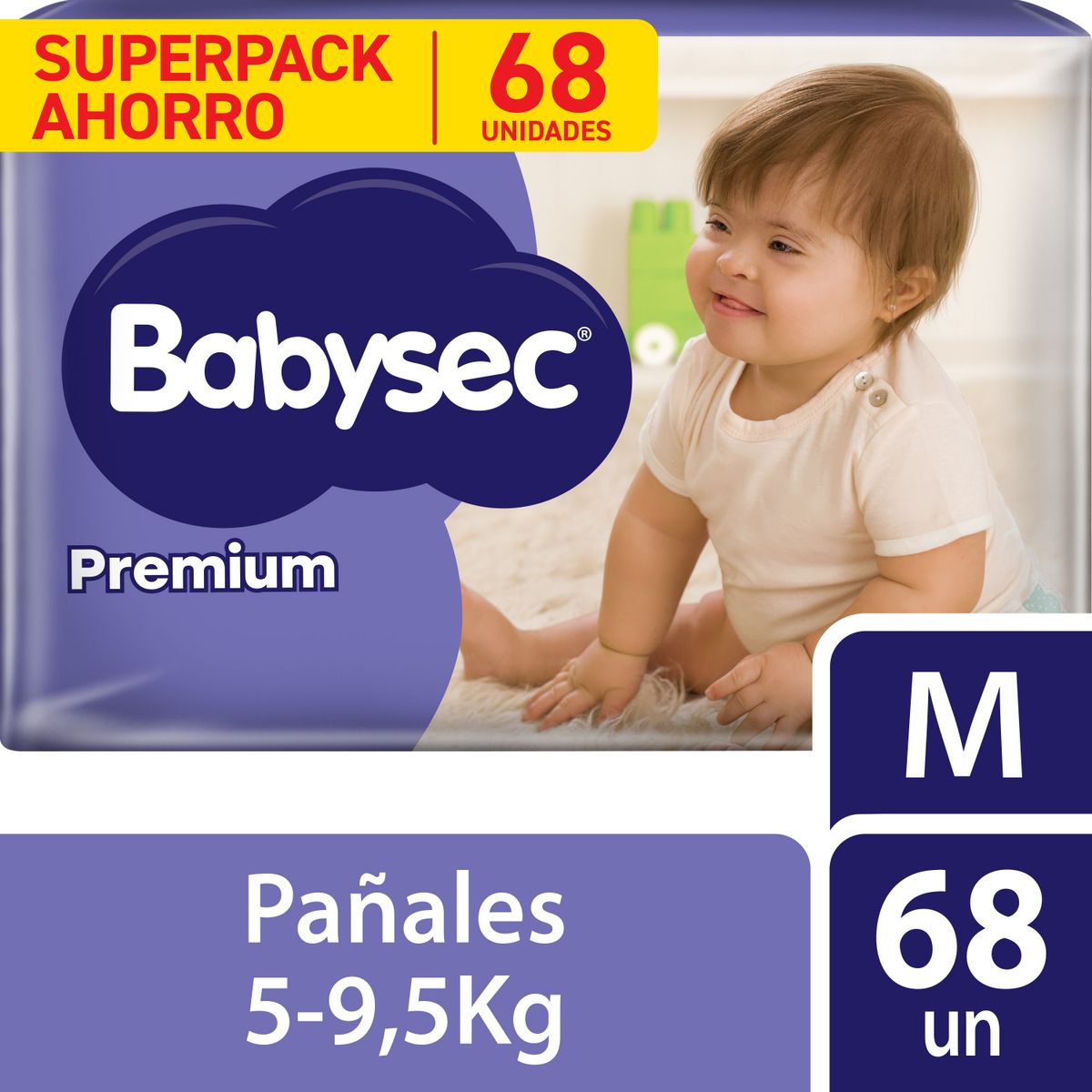 BABYSEC - Pañales Babysec Premium Talla M Empaque 68 Und