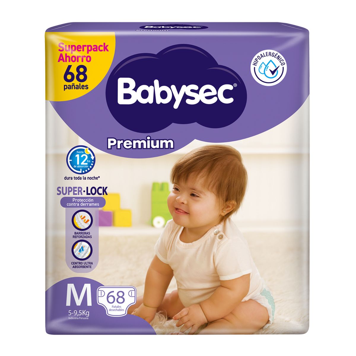 BABYSEC - Pañales Babysec Premium Talla M Empaque 68 Und
