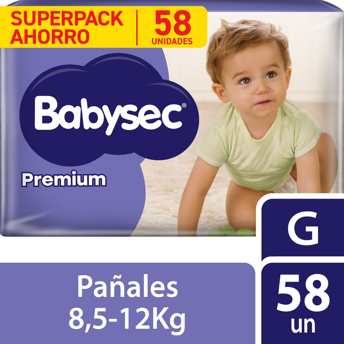 BABYSEC - Pañales Babysec Premium Talla G Empaque 58 Und