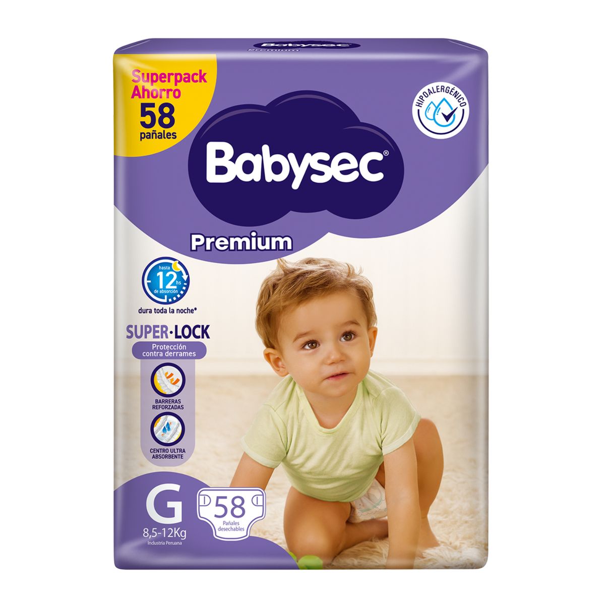BABYSEC - Pañales Babysec Premium Talla G Empaque 58 Und