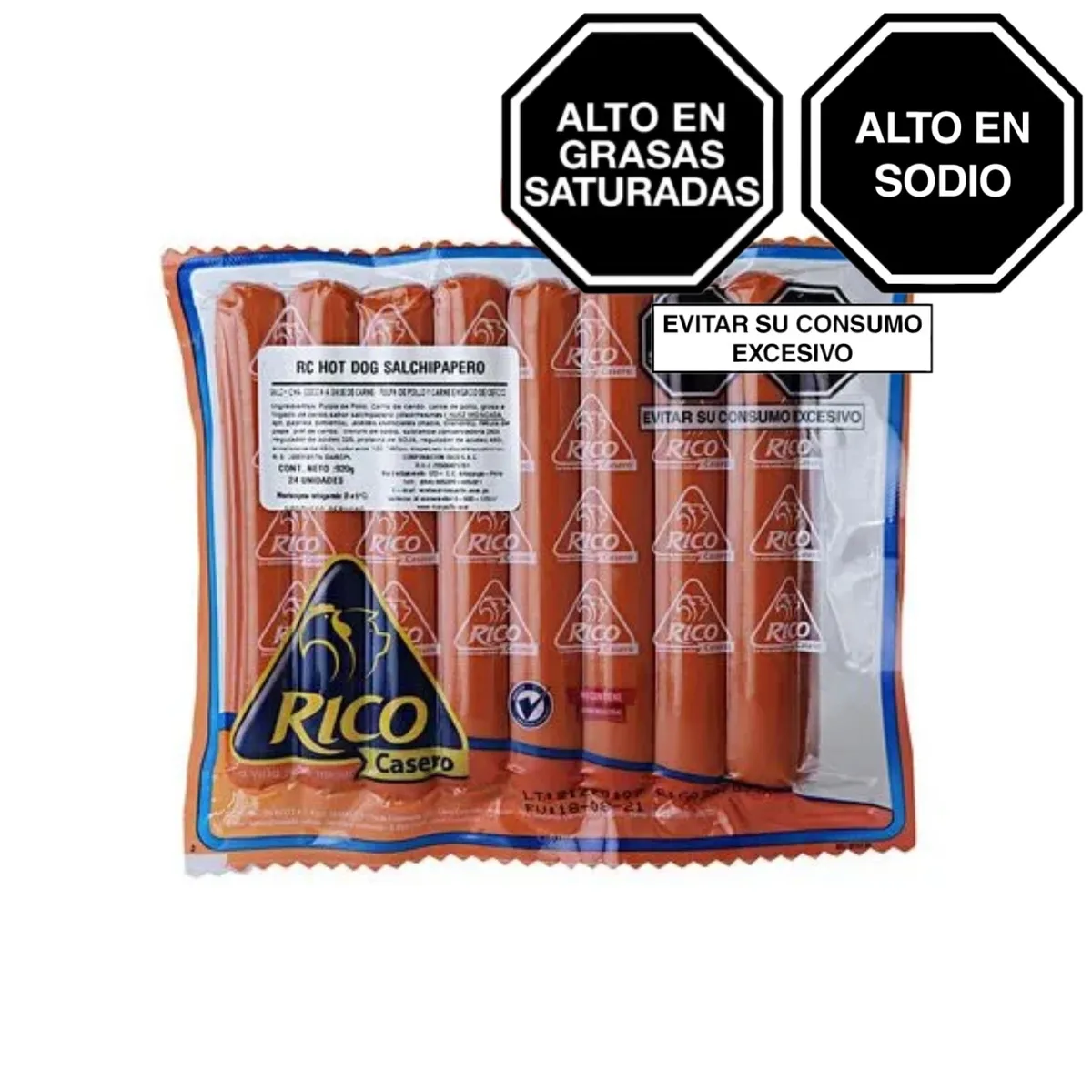 RICO - Salchicha para Perro Caliente Rico Empaque 900 g