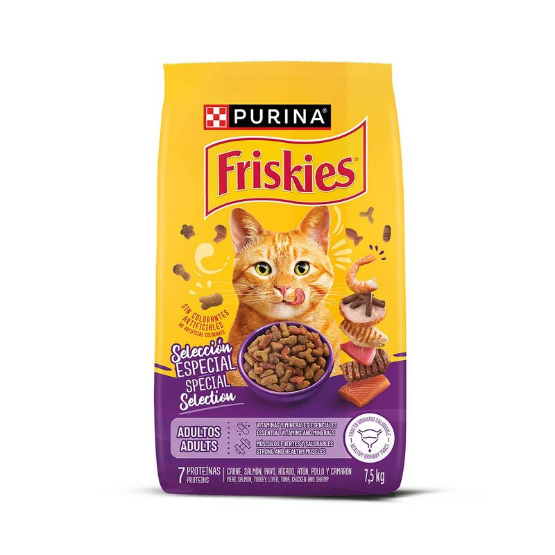 FRISKIES - Comida para Gatos Friskies Adultos 7 Proteínas 7.5 kg