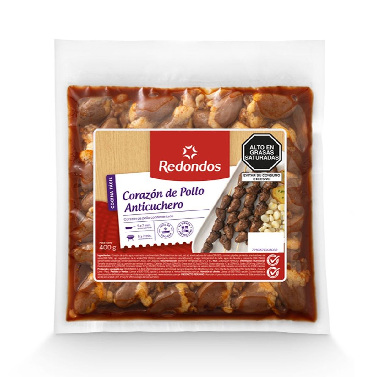 REDONDOS - Corazón de Pollo Anticuchero Rojo 400 g