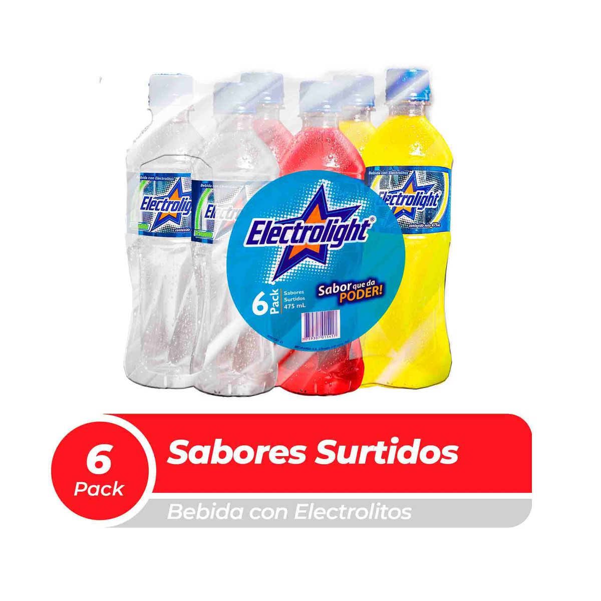 ELECTROLIGHT - Bebida Rehidratante Electrolight Surtido Sixpack Botella 475 mL