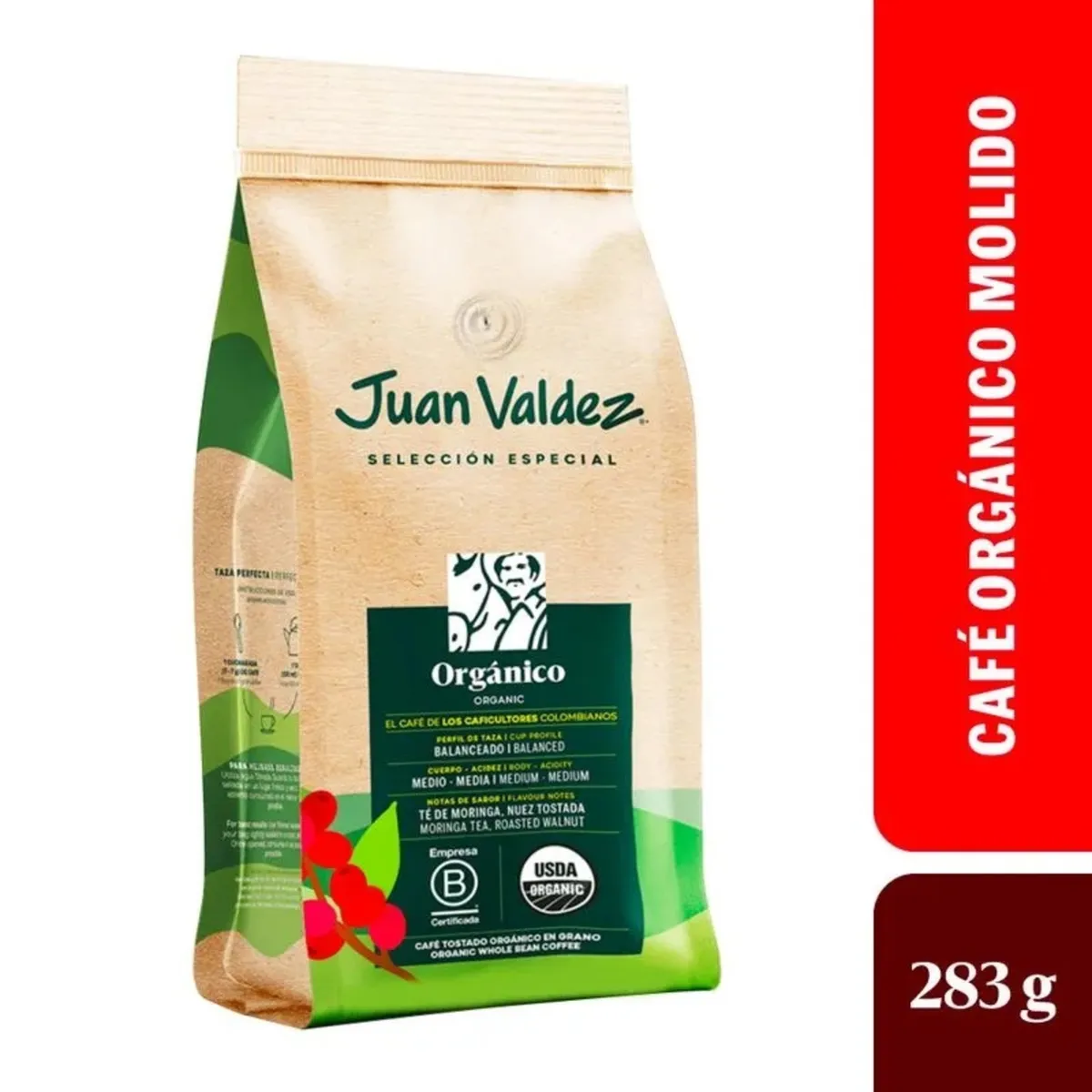 JUAN VALDEZ - Café Orgánico Molido Juan Valdez Empaque 283 g