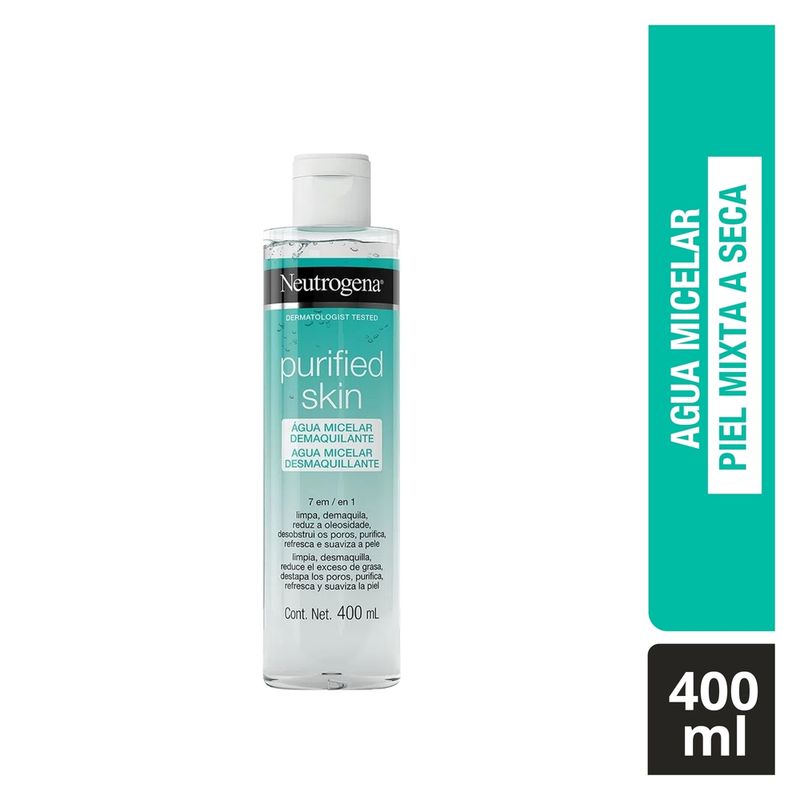 NEUTROGENA - Agua Micelar Desmaquillante Neutrogena Purified Skin Botella 400 mL