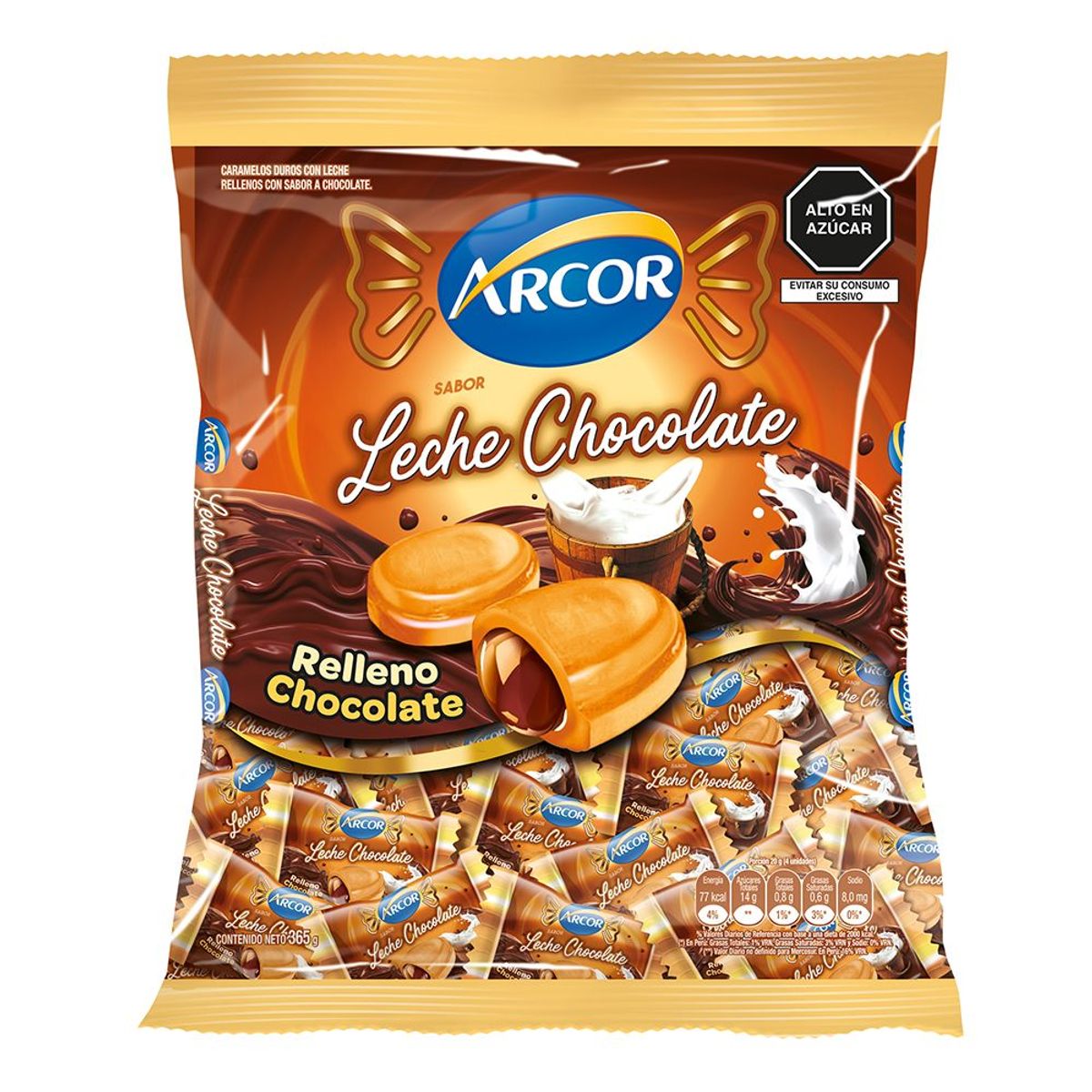 ARCOR - Caramelos Leche Chocolate Arcor Bolsa 365 g