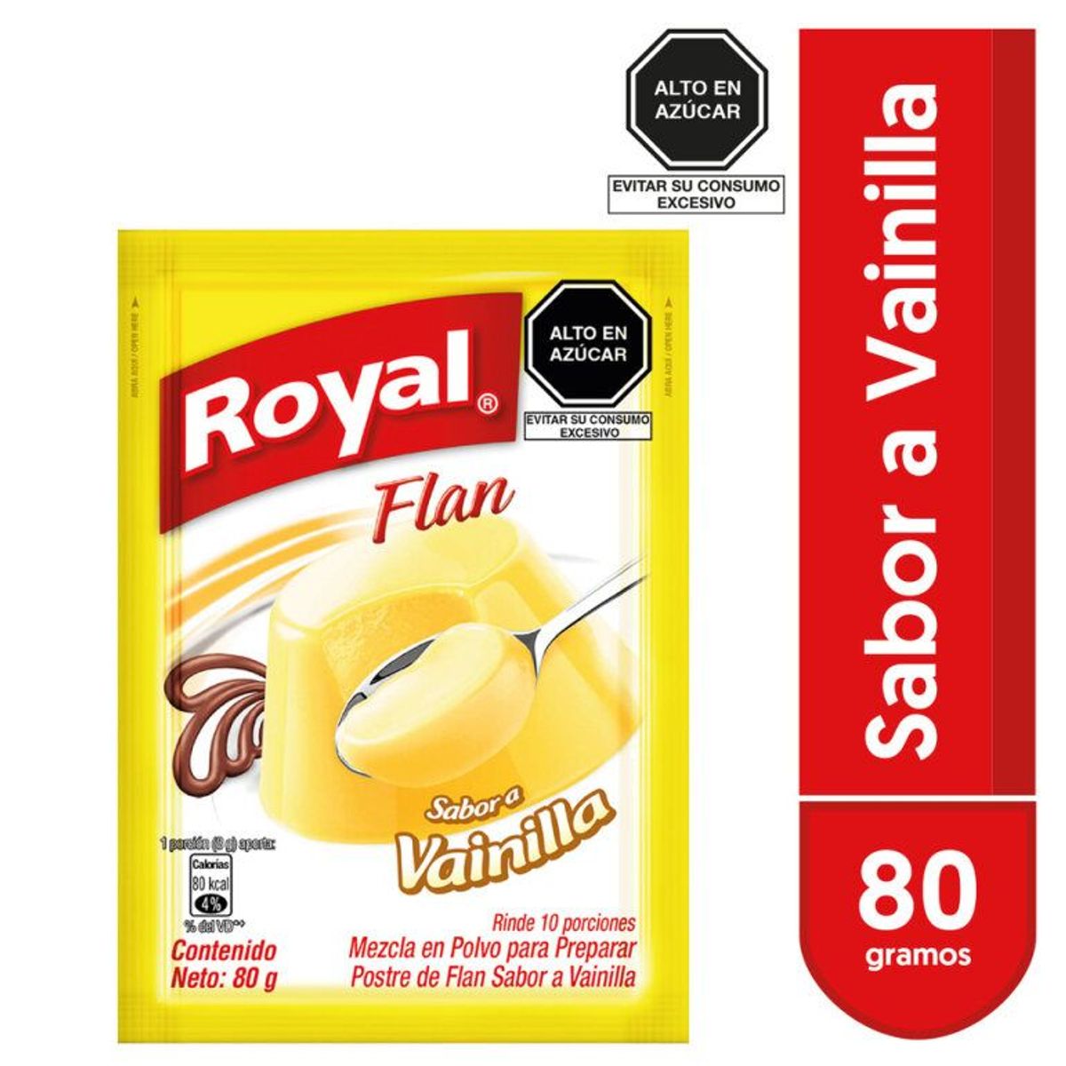 ROYAL - Flan en Polvo Royal Sabor a Vainilla Bolsa 80 g