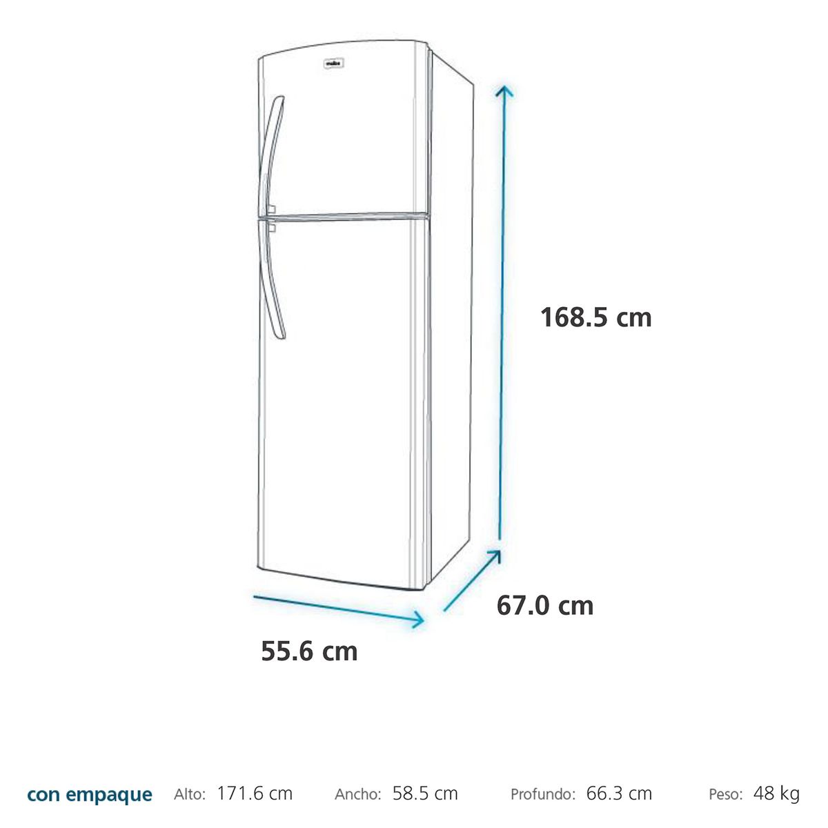MABE - Refrigeradora Mabe RMA520FVPG1 No Frost 239L Netos Grafito