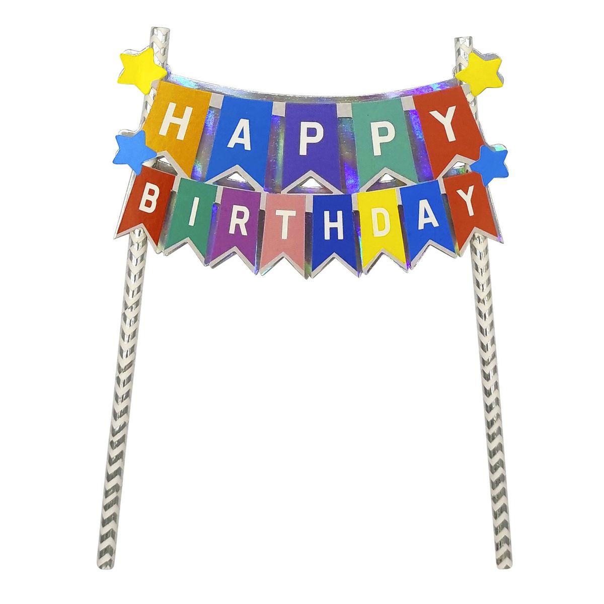 RABITO DE PAPEL - Topper Happy Birthday Banderin