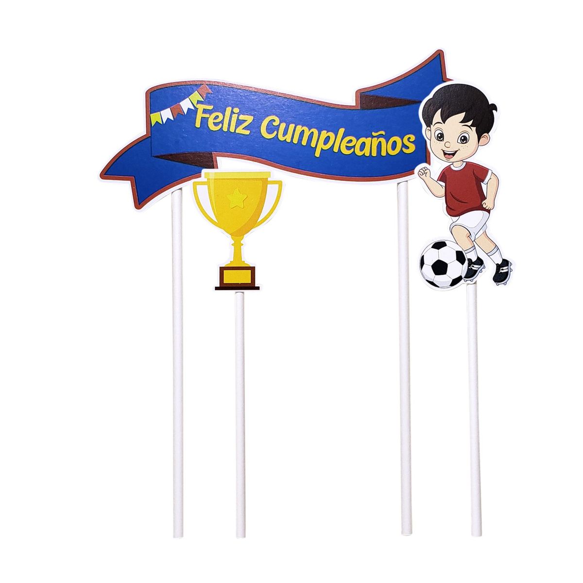 RABITO DE PAPEL - Topper Feliz Cumpleaños Fútbol