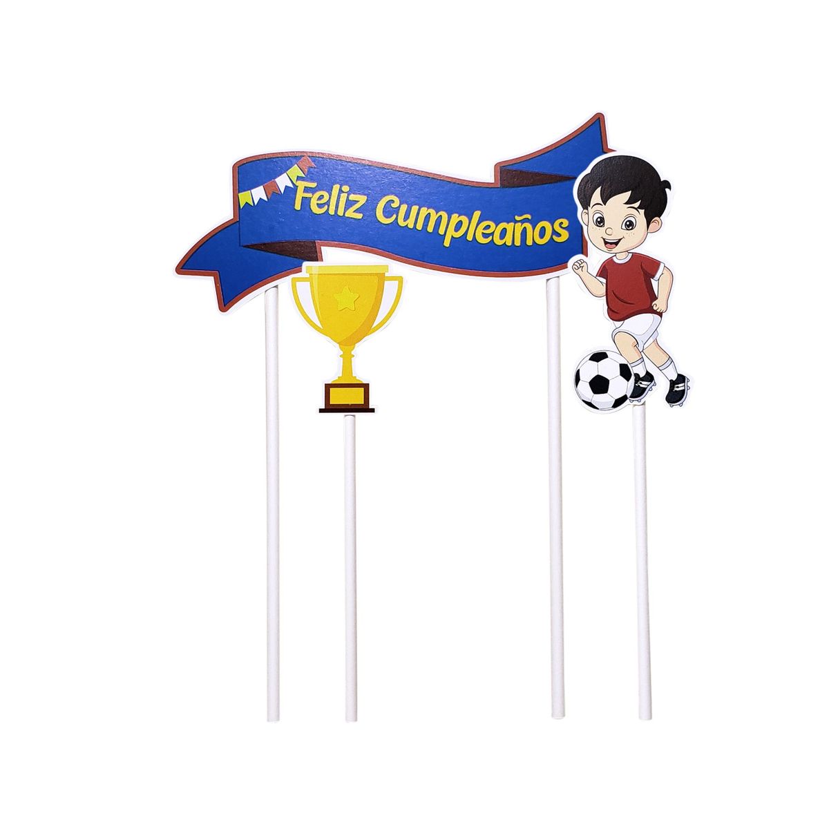 RABITO DE PAPEL - Topper Feliz Cumpleaños Fútbol