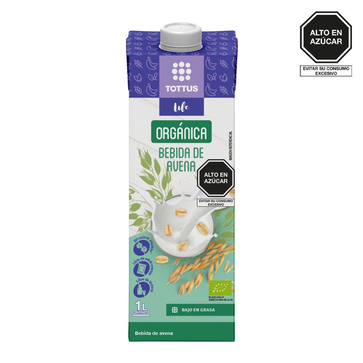 TOTTUS LIFE - Bebida Vegetal Orgánica Avena Tottus Life 1 Lt