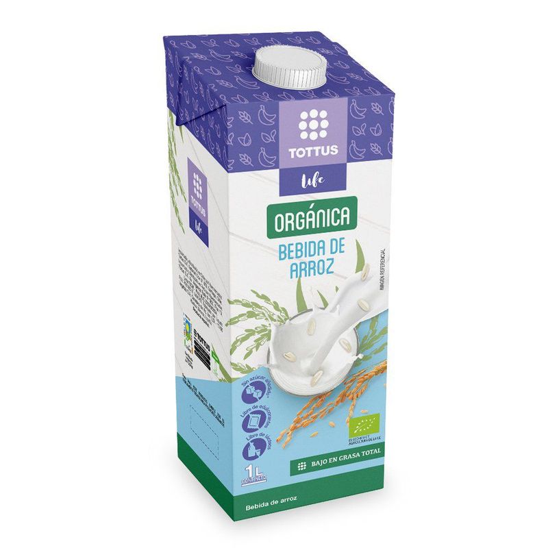 TOTTUS LIFE - Bebida Vegetal Orgánica Arroz Tottus Life 1 Lt