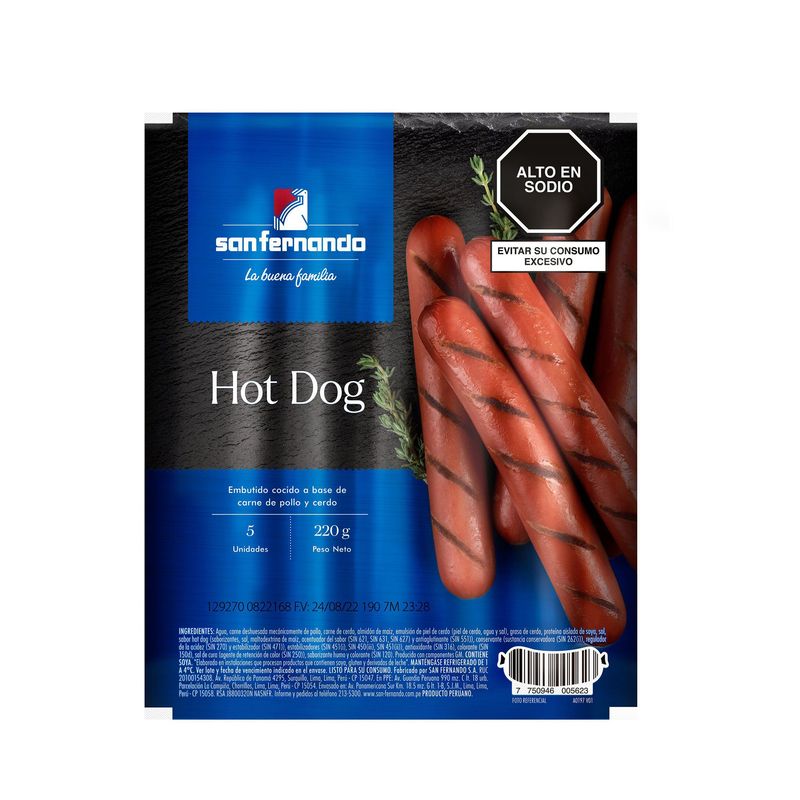 SAN FERNANDO - Hot Dog San Fernando Paquete 220 g