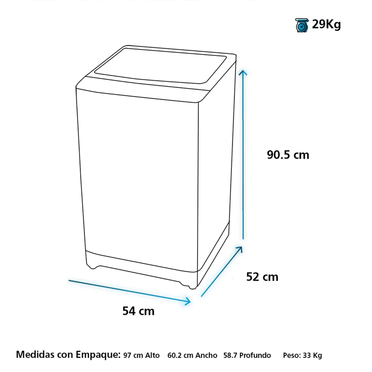 MABE - Lavadora automática 10 Kg Blanco Mabe LMAP1010WBBB0