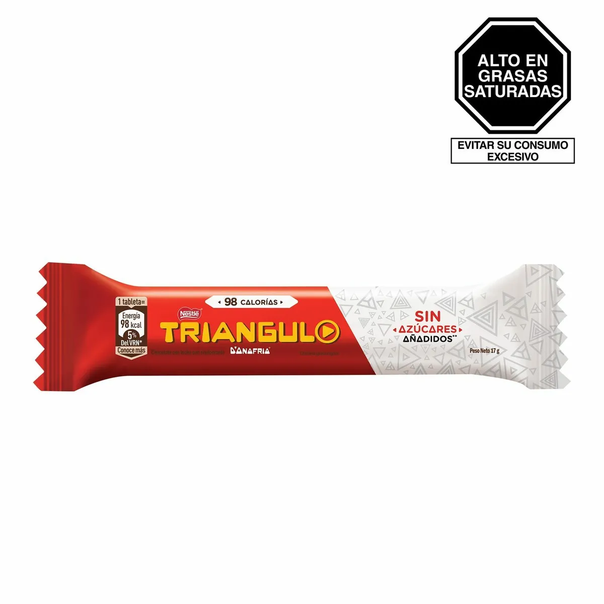 TRIANGULO - Chocolate Triángulo sin Azúcar con Leche 17g