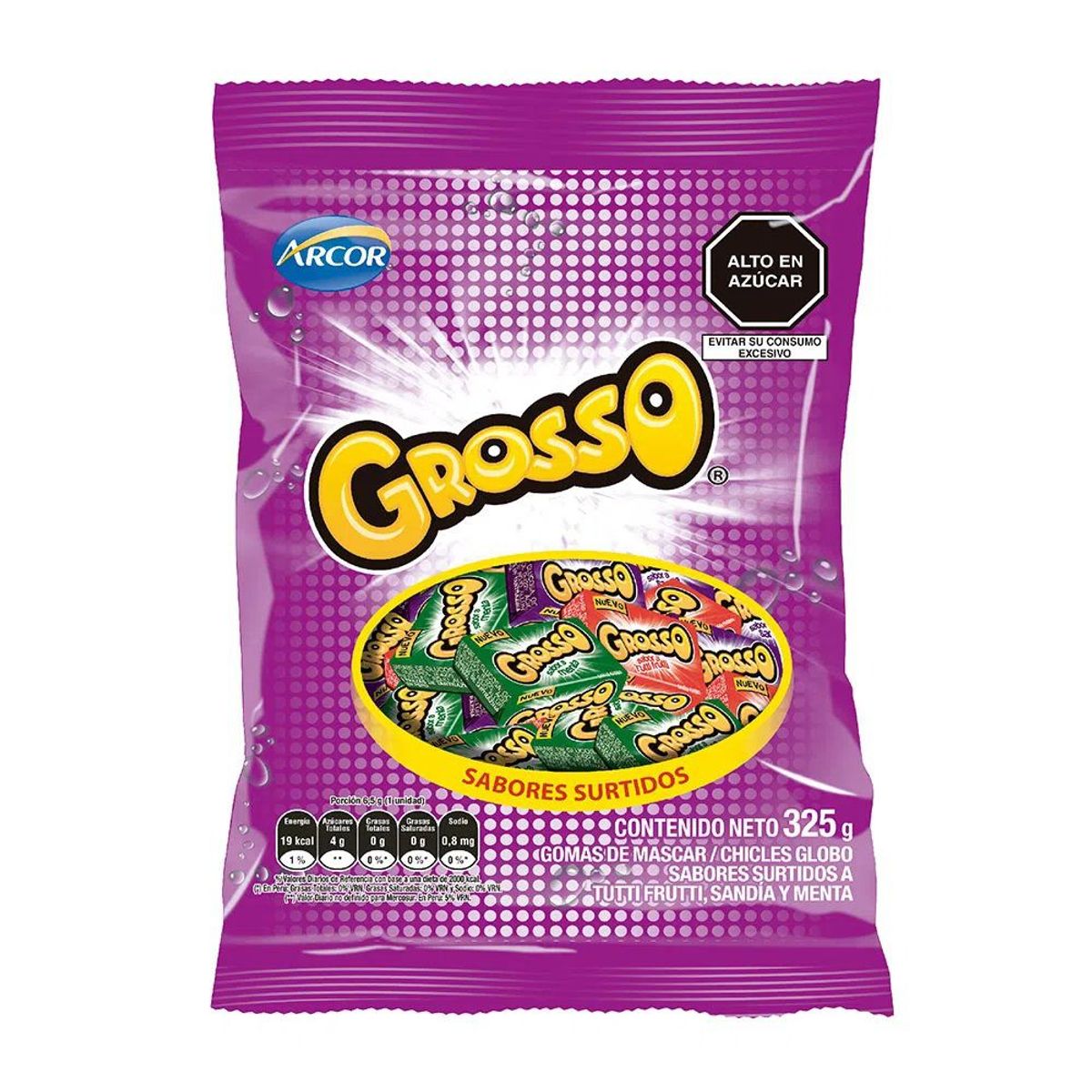 GROSSO - Chicles Grosso Surtidos Empaque 325 g