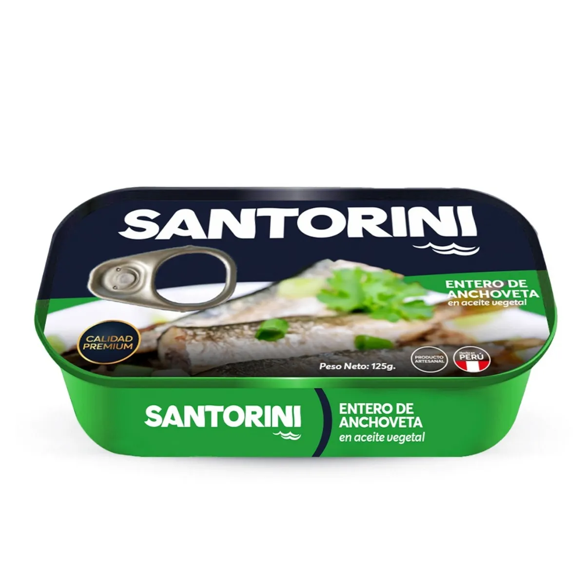 SANTORINI - Anchoveta en Aceite Vegetal Santorini Lata 125 g