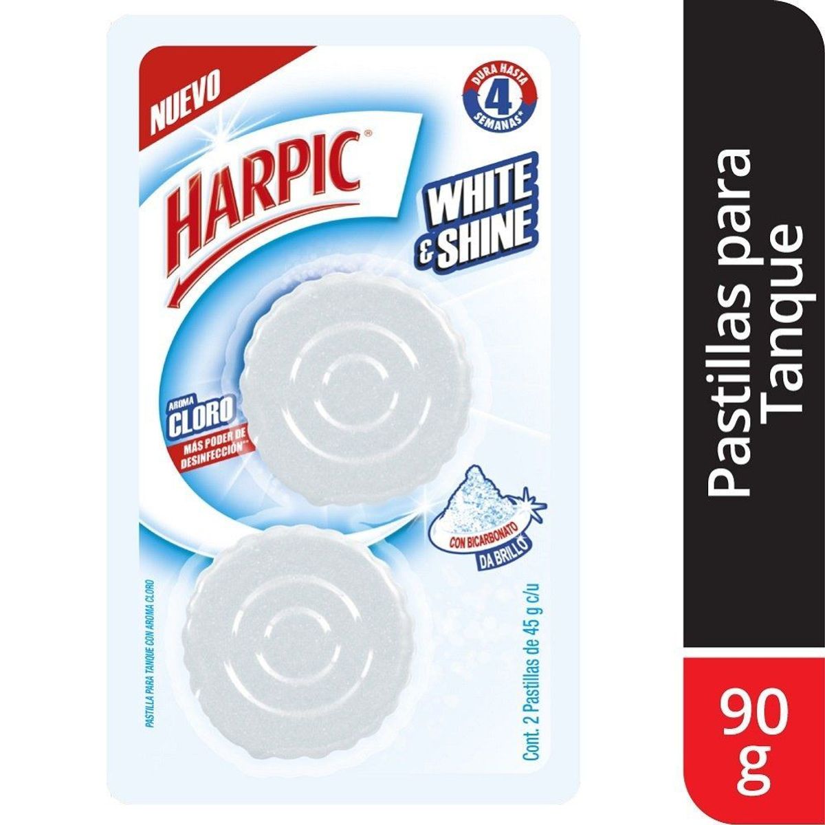 HARPIC - Desinfectante de Baño en Pastilla Harpic White Shine Cloro Empaque 2 Und