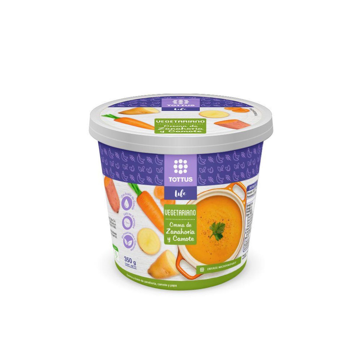 TOTTUS - Crema De Zanahoria Y Camote Tottus Life 350 G