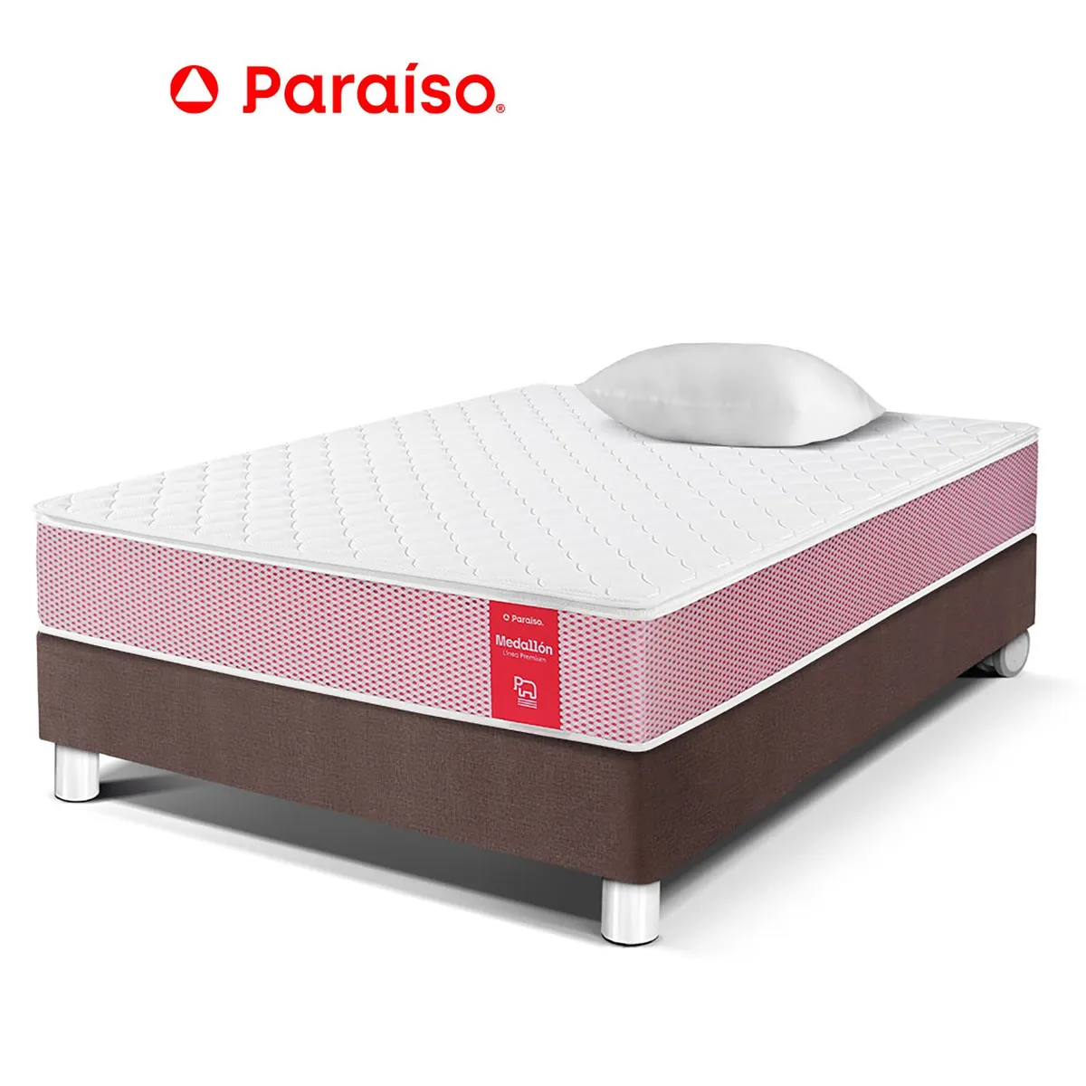 PARAISO - Cama Medallon 1.5 Plz Chocolate
