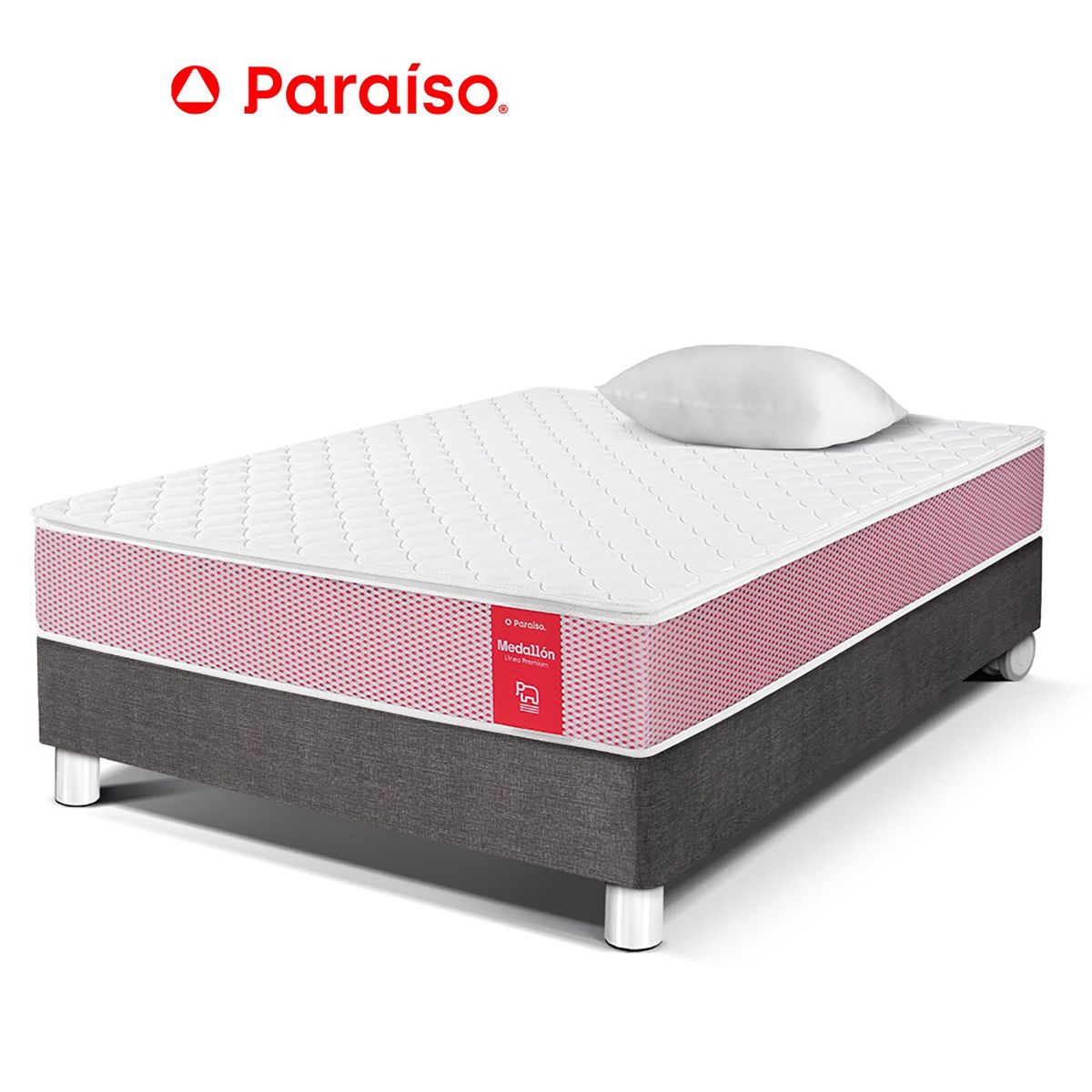 PARAISO - Cama Medallon 1.5 Plz Acero