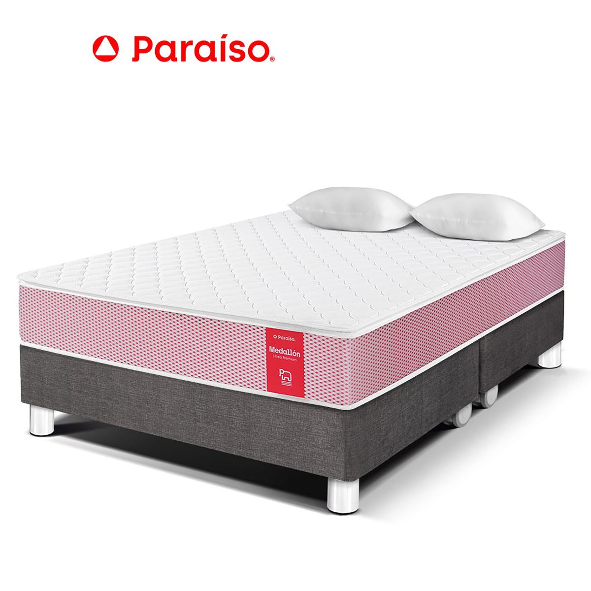 PARAISO - Cama Medallon Queen Acero