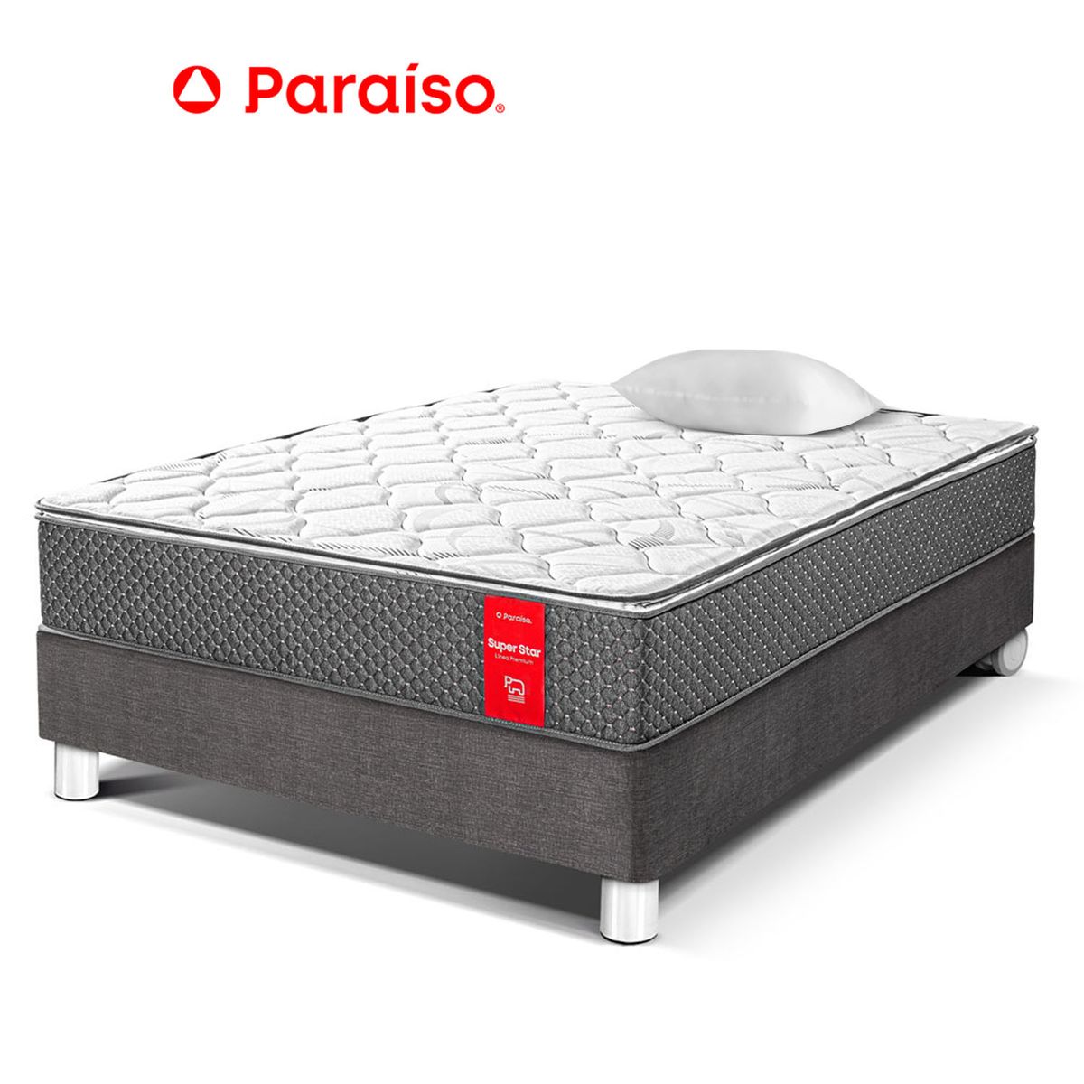 PARAISO - Cama Super Star 1.5 Plz Acero