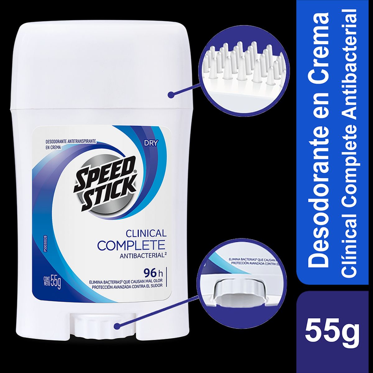 SPEED STICK - Desodorante Clínico en Crema Speed Stick Antibacterial Envase 55 g